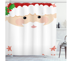Cartoon Face Santa Shower Curtain