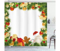 Garland Bear Tree Shower Curtain