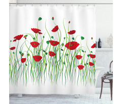 Flowers on a Rural Field Shower Curtain