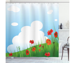 Idyllic Grassy Landscape Shower Curtain