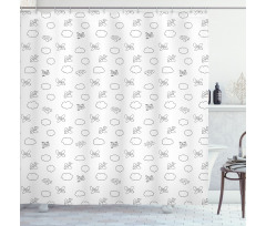 Childish Puffy Clouds Shower Curtain