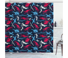 Airships Helicopters Shower Curtain