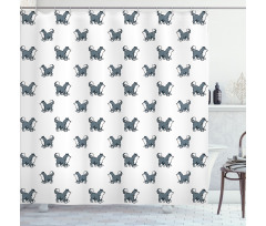 Siberian Husky Puppy Shower Curtain