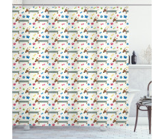 Wiener Dog Cartoon Shower Curtain