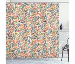 Abstract Feather Wave Shower Curtain