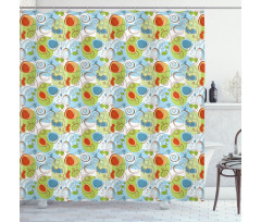 Whimsical Doodle Swirls Shower Curtain