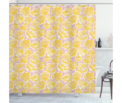 Yellow Roses Blooming Shower Curtain