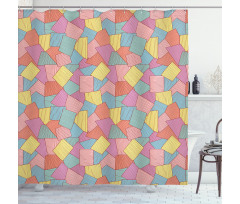 Tile Pattern Stripes Shower Curtain