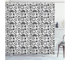 Sketct Style Watches Shower Curtain