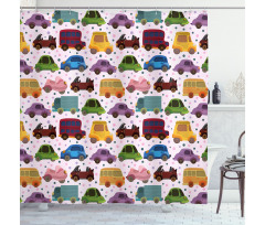 Cartoon Vehicle Design Shower Curtain