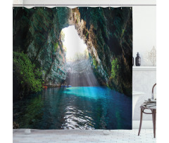 Melissani Lake Kefalonia Shower Curtain