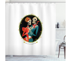 Skeletons in Love Shower Curtain