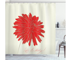 Retro Single Flower Shower Curtain