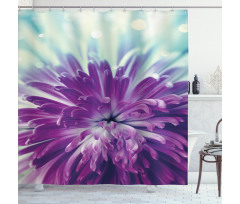 Blooming Floral Motifs Shower Curtain