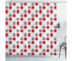 Geometrical Spotty Shower Curtain