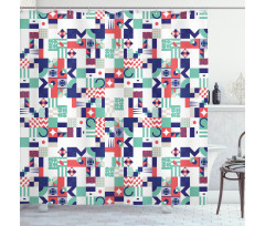 Pastel Funky Shapes Shower Curtain
