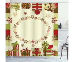 Star Shaped Snowflakes Shower Curtain