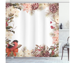 Bullfinch with Cedar Shower Curtain