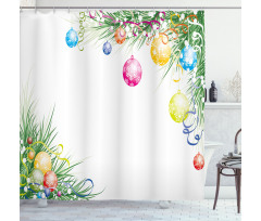 Colorful Baubles Theme Shower Curtain