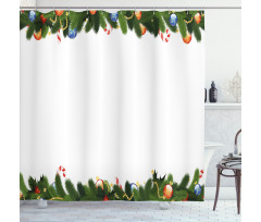Christmas Candy Canes Shower Curtain