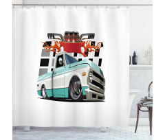 Lowrider Pickup Vehicle Shower Curtain