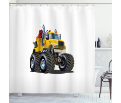 Giant Wheeled Monster Car Shower Curtain