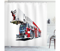 911 Emergency Firetruck Shower Curtain