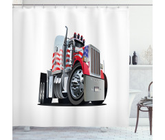 American Flag Motif Hood Shower Curtain