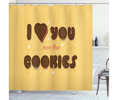 Chocolate Cookie Shower Curtain