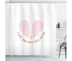 Pink Rats Cheese Shower Curtain