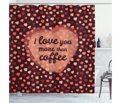 Coffee and Hearts Shower Curtain