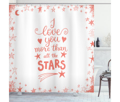 Stars Words Art Shower Curtain