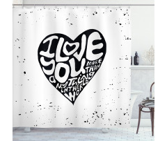 Grunge Art Heart Shower Curtain