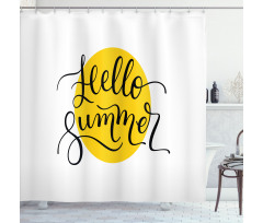 Letters on Yellow Shower Curtain