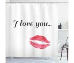 Red Kiss Lipstick Shower Curtain