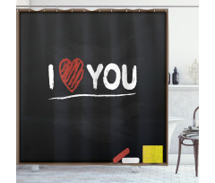 Cartoon Blackboard Shower Curtain