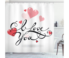 Swirls and Hearts Shower Curtain