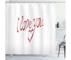 Swirling Font in Red Shower Curtain
