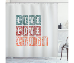 Happy Slogan Shower Curtain