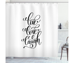 Live Love Composition Shower Curtain