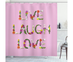 Floral Words Shower Curtain