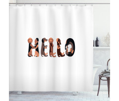 Puppies Saying Hello Shower Curtain