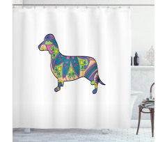 Small Flower Puppy Shower Curtain