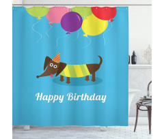 Dog and Balloons Shower Curtain