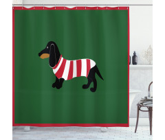 Canine Cartoon Dog Shower Curtain