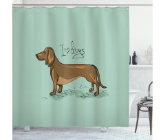 Detailed Puppy Design Shower Curtain