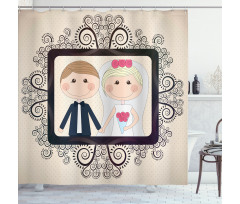 Wedding Bride Groom Shower Curtain
