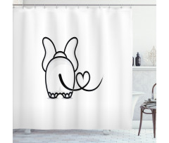 Love Theme Doodle Style Shower Curtain