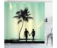Married Couple Walking Shower Curtain