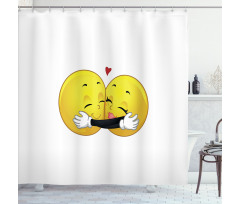 Emoji Hugging Shower Curtain